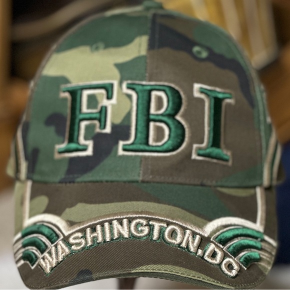 NWOT Camouflage Embroidered FBI Washington, DC Baseball Cap Hat Adult Unisex OS - Picture 2 of 10